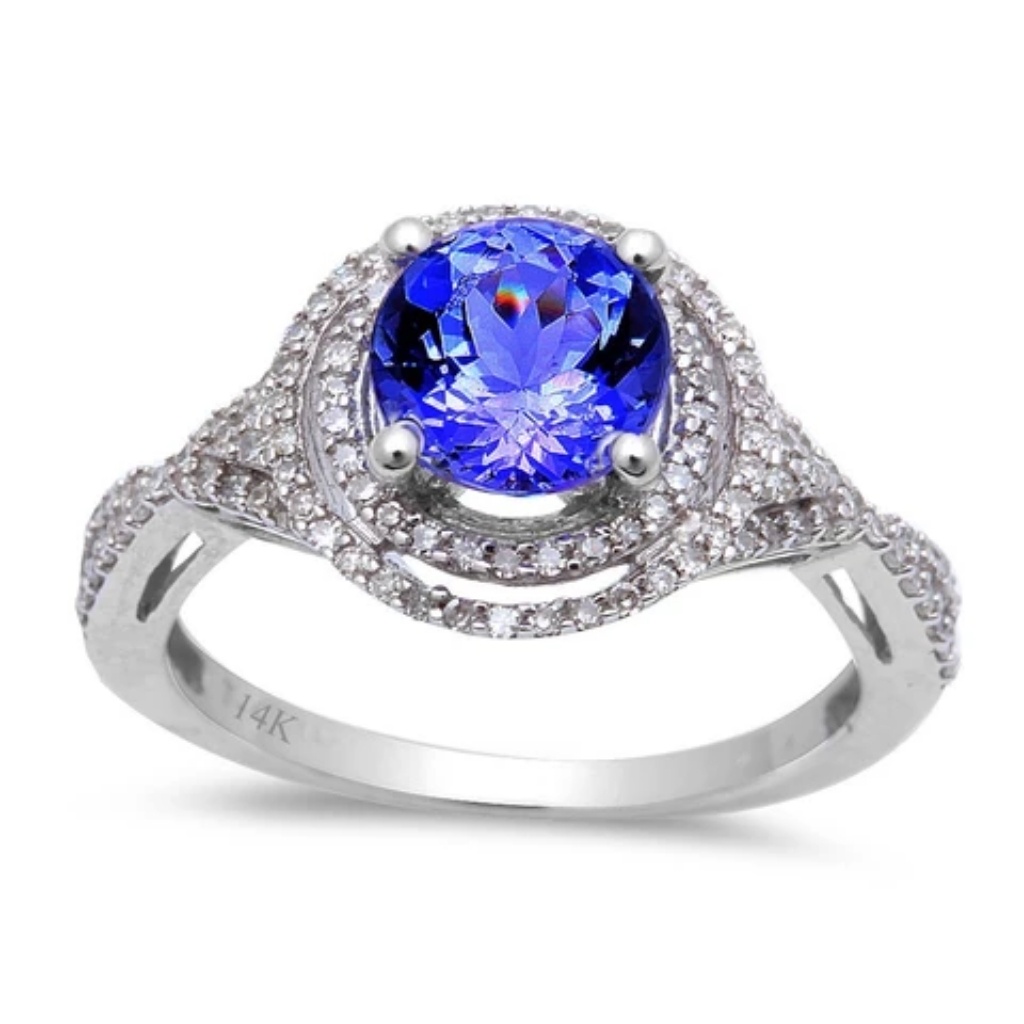 White Gold Tanzanite And Diamond Ring 1199$